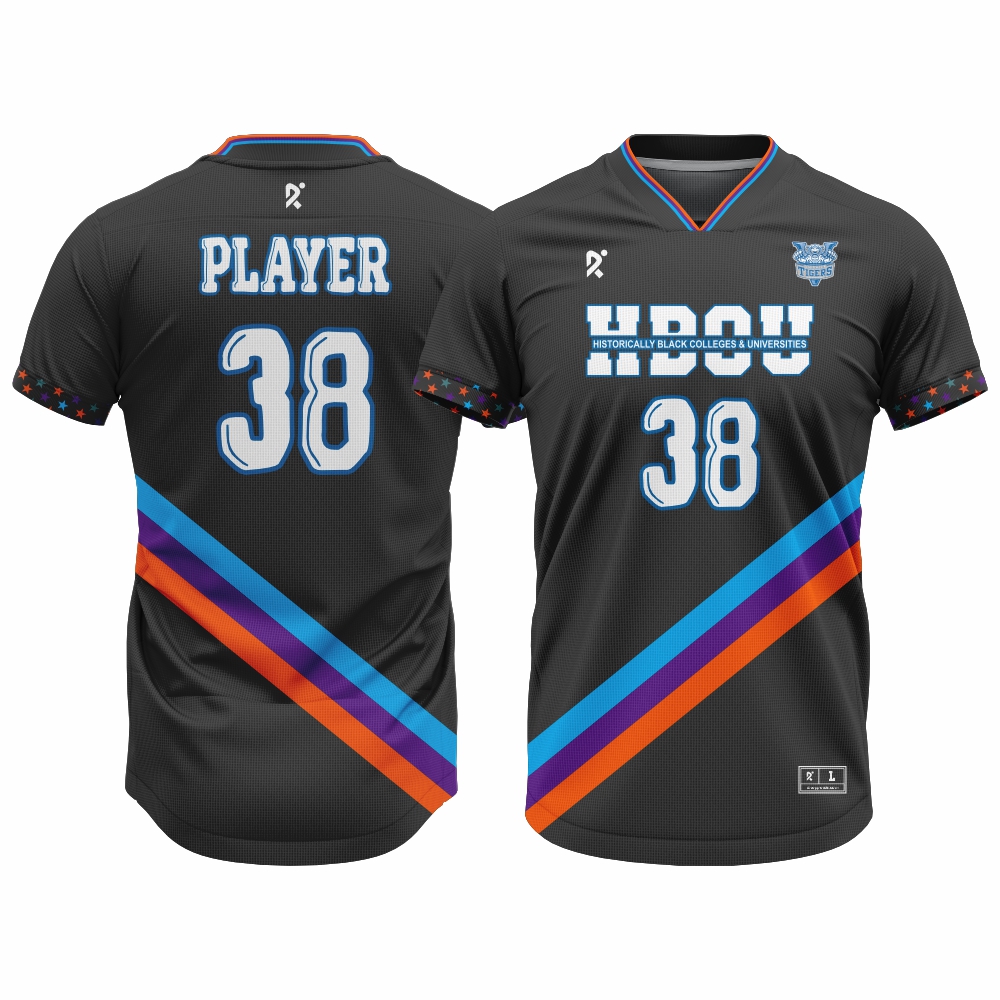 Athletes wearing custom sublimated jerseys with vibrant team colors, logos, and breathable fabric during an intense game.